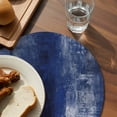 thumbnail image 3 of Navy Blue Round 15 Inch Placemats Set of 2, Retro Oil Painting Modern Abstract Art Aesthetics HeatResistant Non Slip Place Mats for Dining Table, Wipeable Braided Kitchen Table Mats for Housewarming, 3 of 9