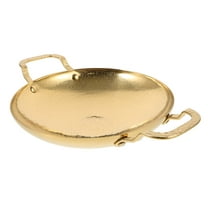 HOOWIFFY Golden Stainless Steel Wok Pan Metal Cookware for Daily Cooking and Outdoor Camping Use