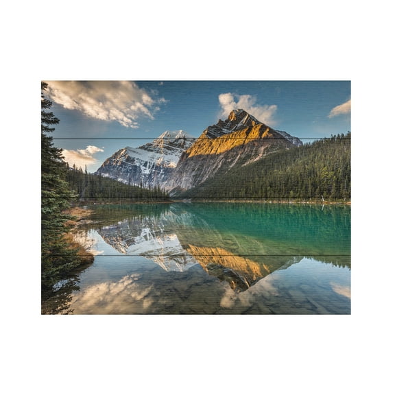 Pierre Leclerc 'Edith Cavell Mountain' Wood Slat Art 12x16