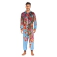 thumbnail image 2 of Flowers Garden Roses Adult Onesie Pajamas Slim Fit Christmas One Piece Suit Pjs for Women and Men Hooded Zipper, 2 of 7
