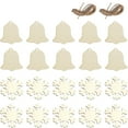 thumbnail image 1 of Adornos navideños de madera para manualidades, 20 piezas DIY Kit de recortes de madera sin terminar para niños y adultos Decoración colgante de árboles de Navidad, 1 of 5