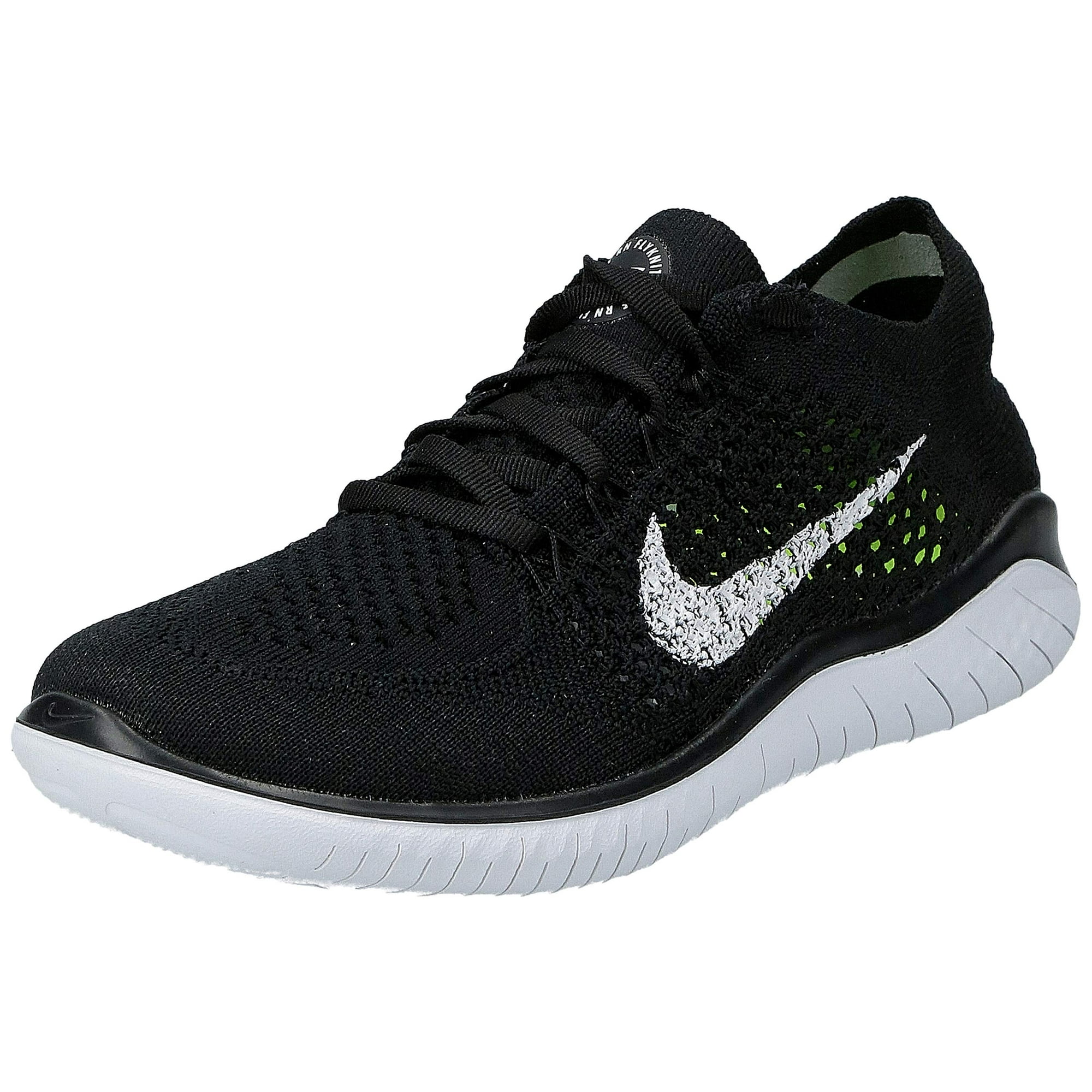 NIKE Women s Free RN Flyknit 2018 Black White 8.0 Walmart