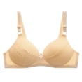 thumbnail image 2 of YLOMAY Tshirt Bras for Women Underwear Woman Adjustable Straps Lace No Underwire Bras Solid Color Thin Brassiere Loose Everyday Wear Beige 40/90C, 2 of 5