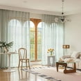 thumbnail image 4 of 1 pair Rural Style Luxury Curtains Textured Semi Sheet Curtains Green 52" W x 63" L, 4 of 5