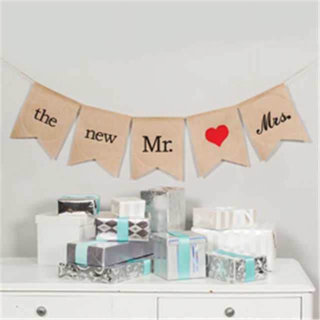 Hortense B Hewitt 20229 The Future Mr. & Mrs. Burlap Banner