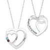 Women's Personalized Planet Sterling Silver Couple's Two-Heart Pendant