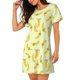 thumbnail image 2 of Balery Bananas Camisón de manga corta con cuello redondo para mujer, cómodo y elegante., 2 of 6