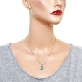 thumbnail image 2 of Women Boots Pendant Necklace or Earring Rhinestone Crystal Rhodium Plated 17 Inch Snake Chain J0342-AQ, 2 of 3