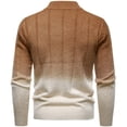 thumbnail image 5 of Wrtxtat Men's Sweater Fashion Gradient Color Stretch Slim Fit Pullover Winter Casual Midweight Mock Neck Windproof Sweaters Brown XXL, 5 of 6