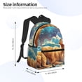thumbnail image 2 of Pofeuu Artistic Starry Sky Cloud Dog Print Laptop Backpack Travel Canvas Backpack for School Lightweight and Comfortable Backpack College Backpack Schoolbag, 2 of 6