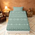 thumbnail image 4 of Manfei Bohemian Aztec Twin Sheets,Exotic Style Bedding, Green White, Gray Reversible 3-Piece1 Flat Sheet + 1 Fitted Sheet + 1 Pillowcase, 4 of 6