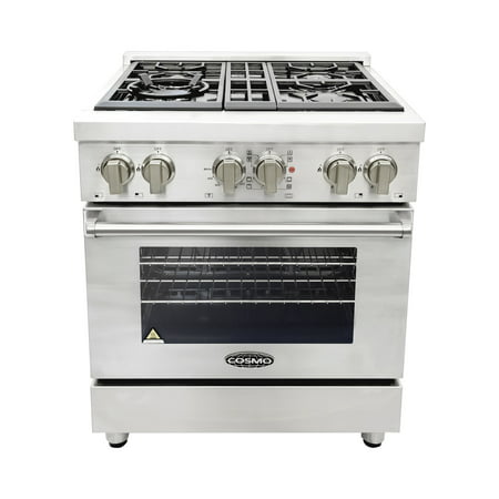 Cosmo Ranges COS-DFR304 30 in. Dual Fuel Range with 4 Italian Made Burners and Convection (Best Dual Fuel Range)