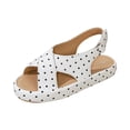 thumbnail image 3 of Norvail Womens Polka Dot Platform Sandals, Crisscross Slingback Comfort Cushioned Open Toe Walking Shoes, Adjustable Casual Sandals, Summer Going Out Shoes, 3 of 5