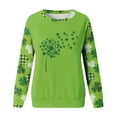 thumbnail image 5 of ASFGIMUJ Women St Pa Day T Shirts Crewneck Green Sweatshirt Raglan Sleeve Shirt Pullover Tops Loose Casual Dressy Tops,Size S, 5 of 5