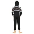 thumbnail image 3 of Skylinewears Unisex Kids Boys Girls Hooded Printed One Piece Pajamas Santa Black 6, 3 of 4