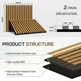 thumbnail image 3 of 2-Piece Wood Slat Acoustic Panels for Stylish Decor and Noise Reduction, 23.62x23.62 Inch Wood Panels for Wall for Interior Wall Decor, 3D Wood Slat Wall Panel/Fluted Sound Absorbing Panel, Teakwood, 3 of 7