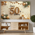 thumbnail image 5 of Yatrandify Golden Theme Happy 50th Birthday Banner Decorative Design Party Decoration Celebration Banner for Birthday Party Indoor Decoration Photo Shoot, 5 of 8