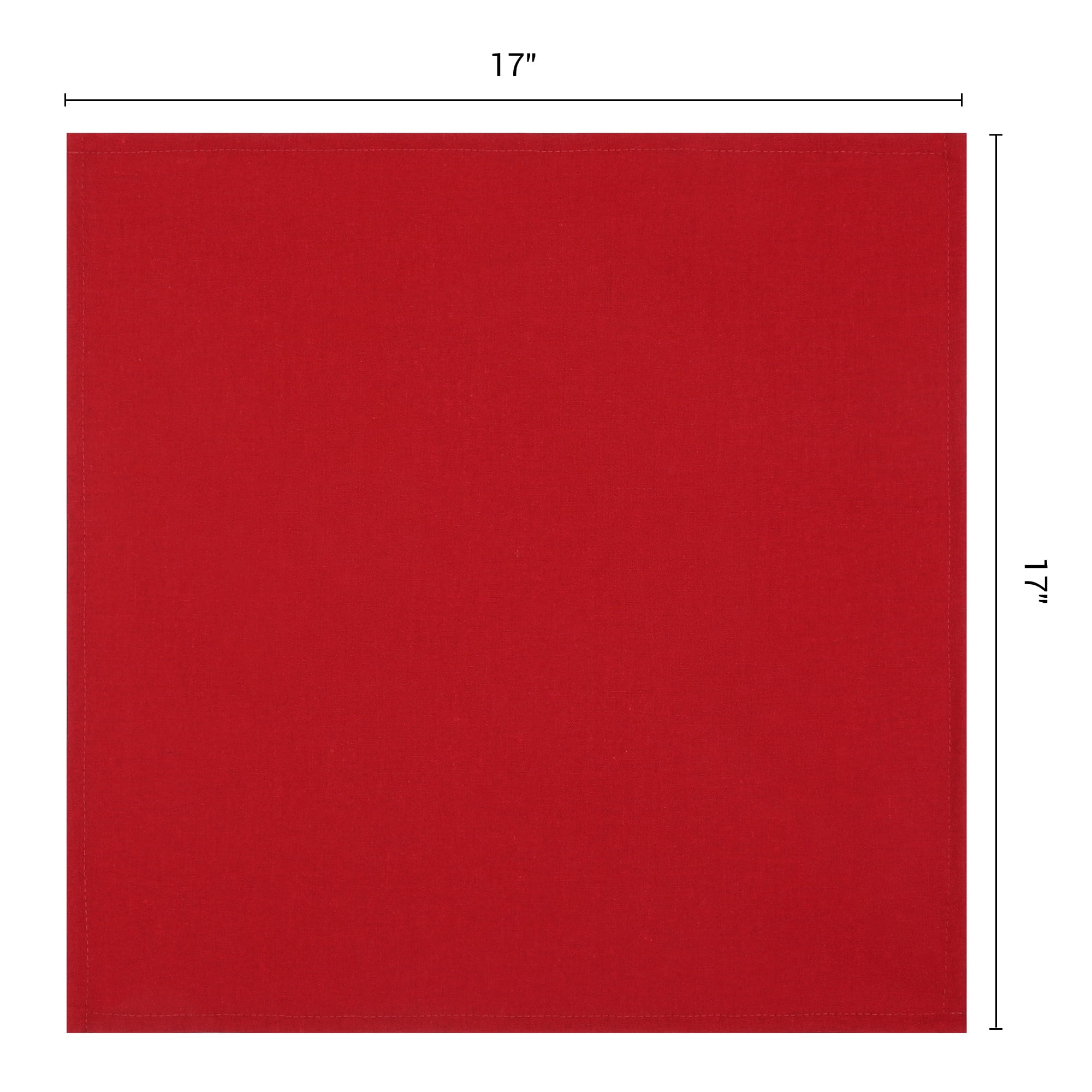 Unique Bargains 6Pcs Polyester Reusable Cloth Napkins Burgundy 16x16inch