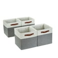 thumbnail image 1 of DECOMOMO Bacs de Rangement Cubiques, Ensemble de 4 Cubes de Rangement de 13 Pouces, Gris et Blanc, 1 of 6