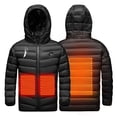 thumbnail image 3 of Hicidod Kids Unisex Heated Jacket Lightweight Water-Resistant Hooded Puffer Heated Coat Solid Usb Charging Hooded Heated Jackets, 3 of 7