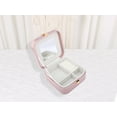 thumbnail image 6 of REGALWOVEN Square PU Leather Jewelry Box with Mirror for Women, Single Layer Jewelry Organizer with Snap Closure Pearl Purple, 6 of 7