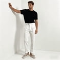 thumbnail image 3 of HBDesign Men's Summer Seersucker Pants Lightweight Breathable Slim Fit Casual Trousers, 3 of 7