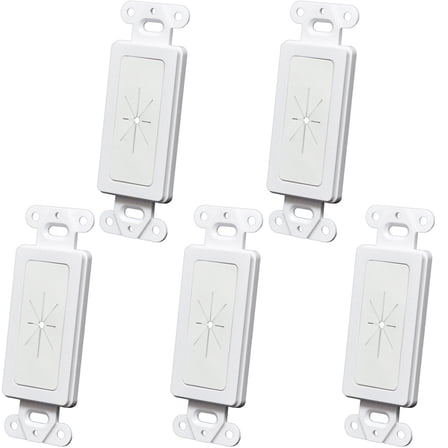 Decora Wall Plate 1-Gang Insert with Flexible Rubber Opening White (5 packs)