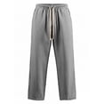 thumbnail image 4 of Kakii Men's Striped Wide Leg Pants Drawstring Elastic Waist Casual Loose Fit Trousers, 4 of 4