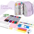 thumbnail image 4 of Large capacity pencil bag, mini backpack pencil box, storage holder, student, young girls, adults, 4 of 5