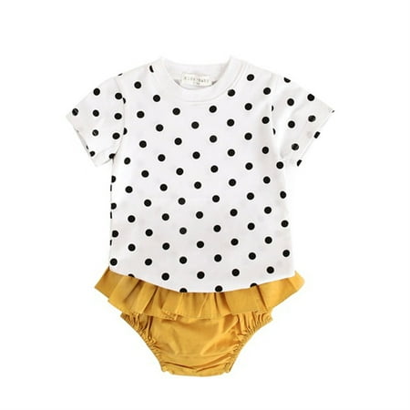 

Toddler Girl Outfits Toddler Girl Polka Dot Short Sleeved T Shirt Top Ruffle Ribbed Shorts Set Cute Baby Girl Outfit Toddler Winter Clothes White 0-6 Months