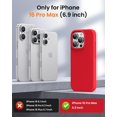 thumbnail image 5 of KOMI Designed for iPhone 16 Pro Max Case,Shockproof Liquid Silicone Protective Phone Case with Soft Anti-Scratch Microfiber Lining Ultra Slim Drop Protection Phone Cover 6.9 inch Red, 5 of 5