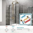 thumbnail image 4 of Antique Brass Exposed Shower Faucet Set 8 Inch Rainfall Head Handheld Spray Tub Spout Triple Functions Wall Mount Shower Fixture 2 Cross Handle Bathroom, 4 of 14