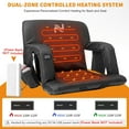 thumbnail image 6 of LILYPELLE 2Pcs Double Heated Stadium Seats for Bleachers with Back Support , Heated Stadium Chair for Outdoor Sport Events, 6 Reclining Positions, USB 3 Levels of Heat, 6 of 10