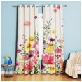 thumbnail image 1 of Cortinas estampadas, cortinas florales modernas rojas, cortinas de cocina, cortinas opacas de poliéster multicapa para sala de estar/baño, 1 of 5