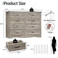 thumbnail image 2 of FANRAL 8 Drawers Dresser for Bedroom,Modern Wooden Chest of Drawers,Storage Organizer Dresser for Closet,Walnut Dresser(Plus), 2 of 7