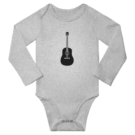 

Guitar Cute Baby Long Sleeve Clothes Bodysuit Boy Girl Unisex (Gray 6-12M)