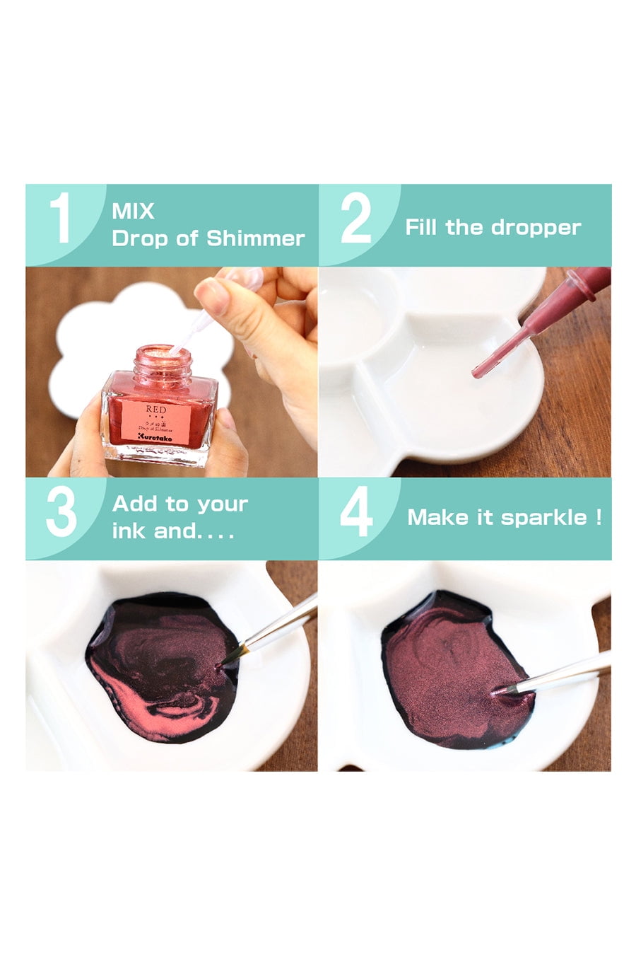 Kuretake® Drop Of Shimmer Ink, Pink, 20g/.71 oz
