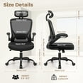 thumbnail image 3 of COOLHUT Office Chair Ergonomic Desk Chair, High Back Gaming Chair, Big and Tall Reclining Comfy Home Office Chair Lumbar Support Breathable Mesh Computer Chair Adjustable Armrests 400LBS, Black, 3 of 13