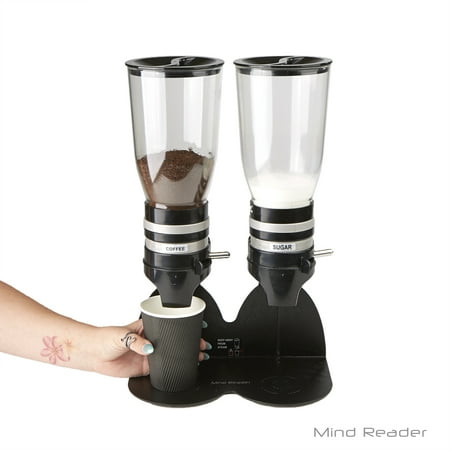 - Mind Reader Metal Double Standing Base with Coffee, Sugar Dispenser, Black