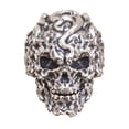 thumbnail image 3 of 925 Sterling Silver Huge Fire Skull Punk Ring TA514 Biker Jewelry US Size 9, 3 of 14