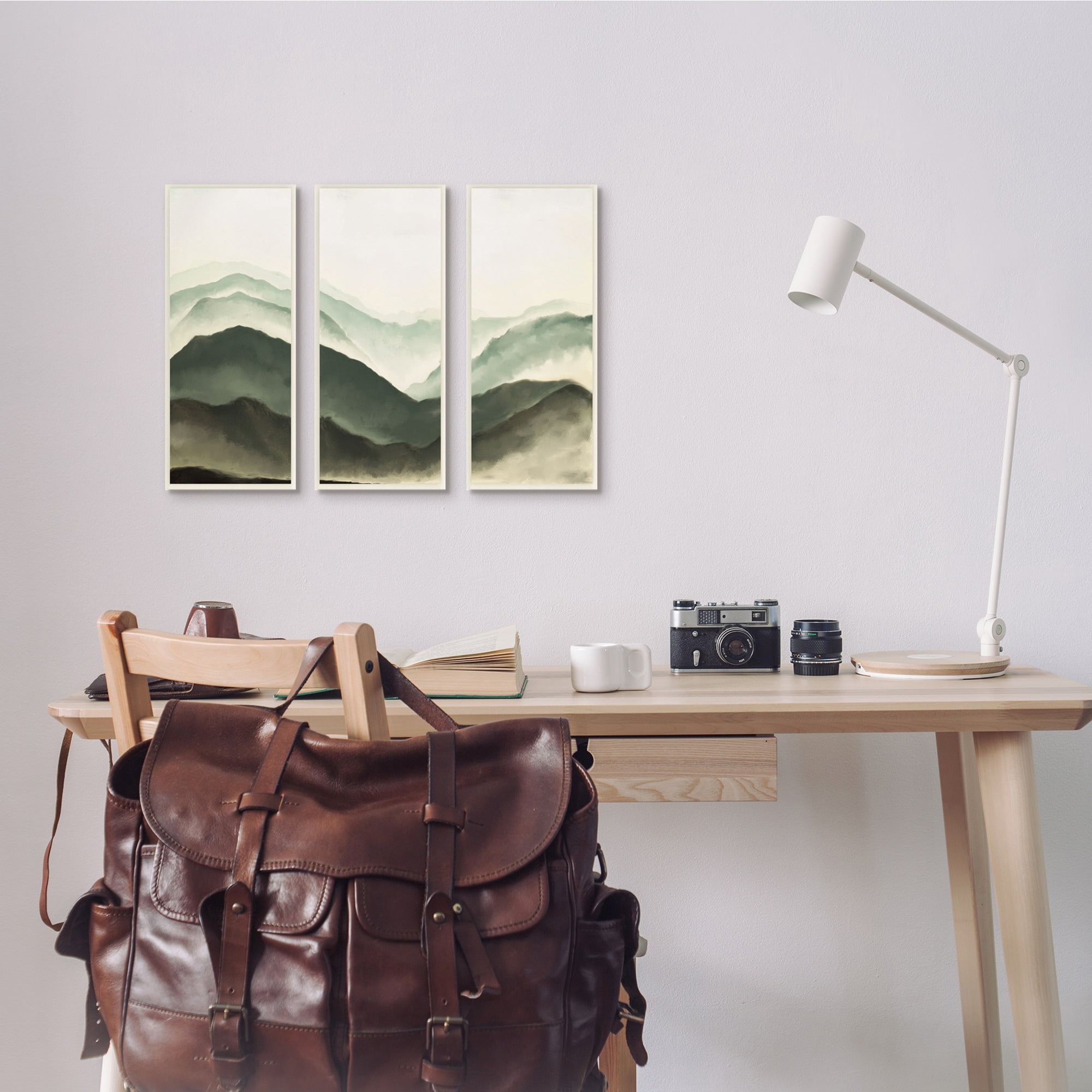 Stupell Industries Foggy Mountains Scenery Watercolor Soft Brush Painting,7 x 17, Design by JJ Design House LLC