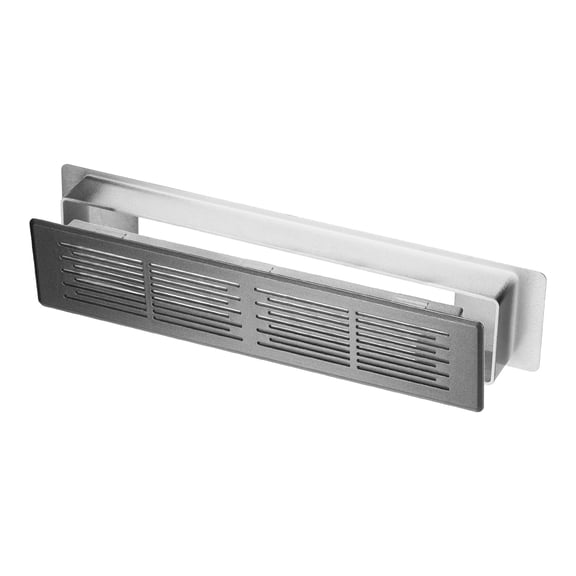 7.2 x 1.3 Inch Air Vent Cover, Heavy Duty Plastic Two Sided Ventilation Grille Door Louver Vent for Cabinet Door Wardrobe Ceiling Floor, Gray