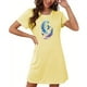 thumbnail image 4 of Camisón corto de talla grande para mujer, camisón de manga corta con estampado de pecho a la moda, camisón para mujer, 4 of 7