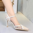 thumbnail image 2 of Women's Pumps Stiletto High Heel Lace Tulle 9CM Fashion Party Dress Wedding Shoes, 2 of 5