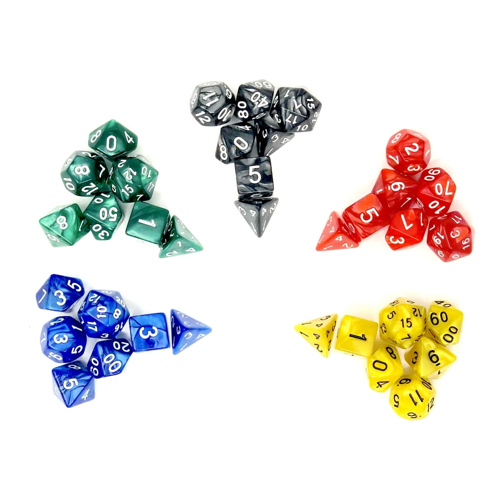 Dungeons and Dragons Dice Set of 5 x 7 Die