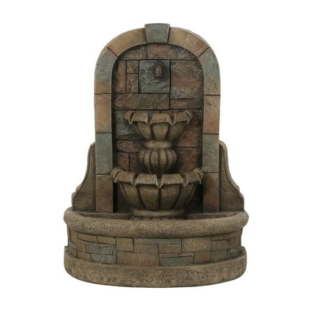 Classic Roman Water Fountain - Polyresin Outdoor Fountain with Cascading Waterfall Flow