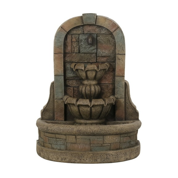 Classic Roman Water Fountain - Polyresin Outdoor Fountain with Cascading Waterfall Flow