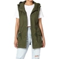 thumbnail image 1 of TheMogan Women's PLUS Drawstring Loose Fit Utility Vest Sleeveless Military Jacket, 1 of 7