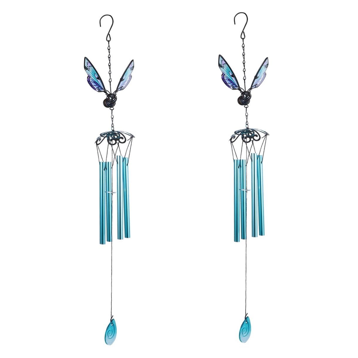 RENACLIPY Durable Sky-Blue Wind Chime for Door and Garden Decor  2Pcs