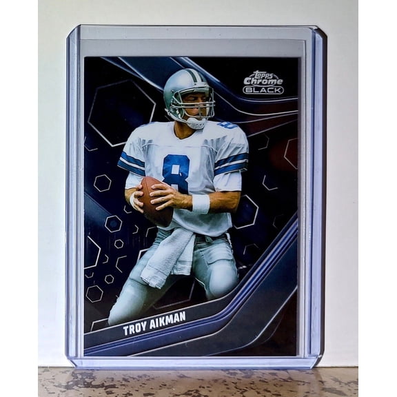 Troy Aikman 2023 Topps Chrome Black NFL #114 Football Card Dallas Cowboys